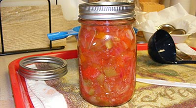 A jar of salsa.